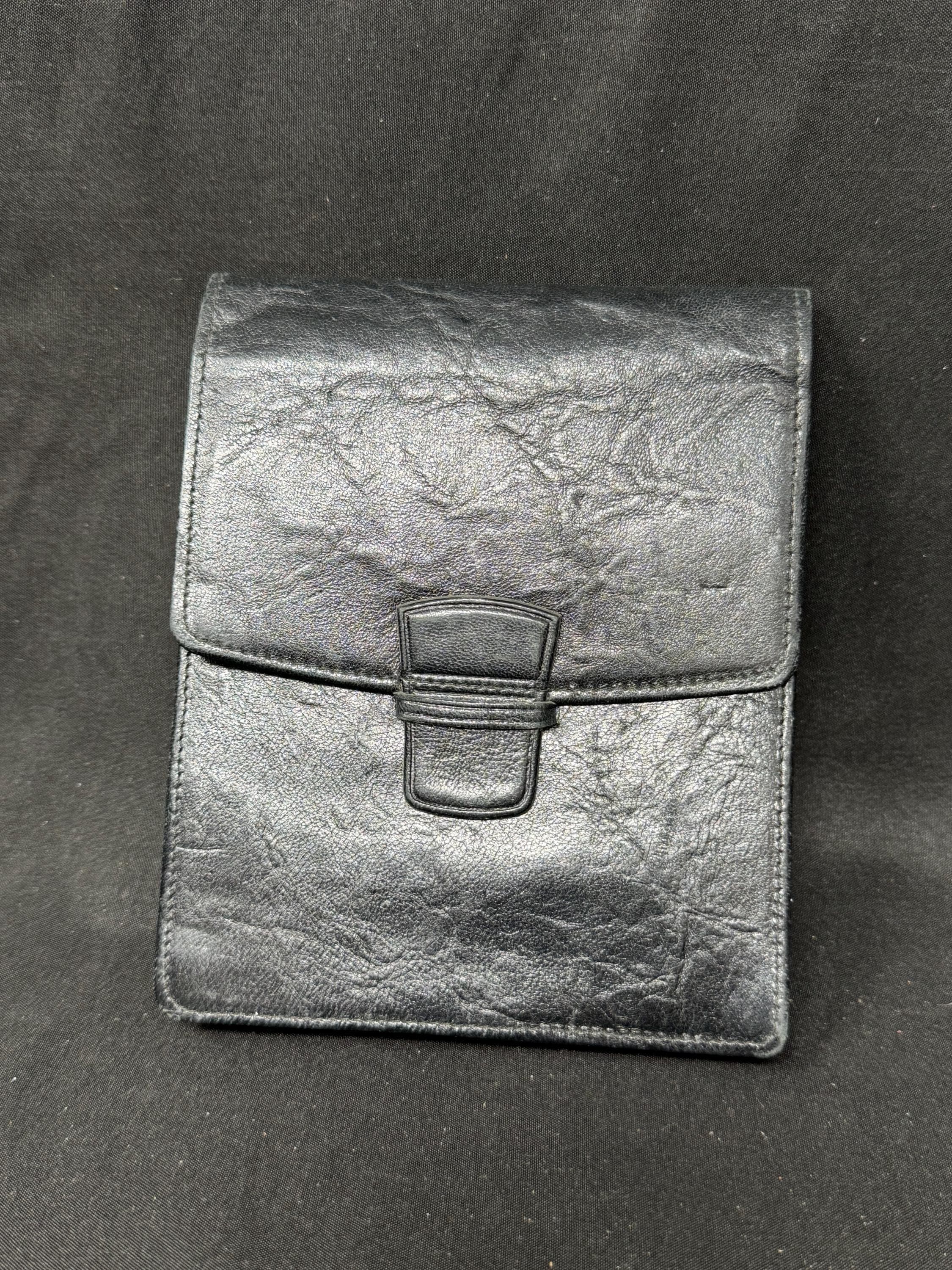 German Leather 5-Cigar Pocket Case, Minimalist Closure - Vintage NOS
