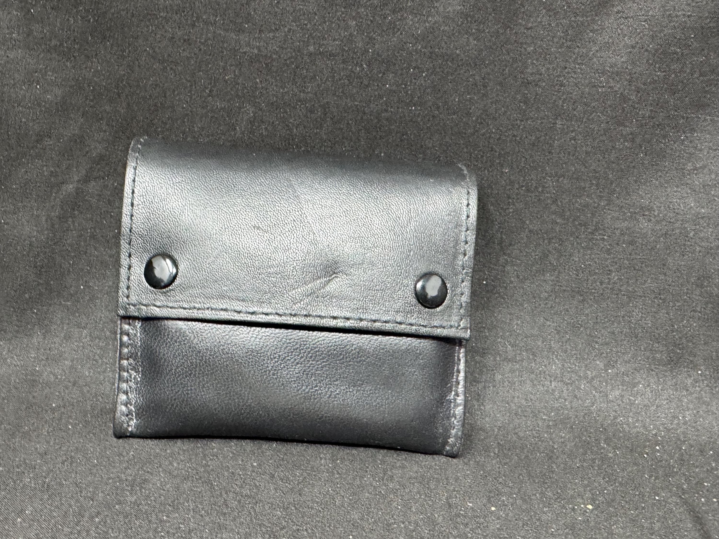 German Leather Expandable Tobacco Pouch | Medical-Grade Rubber Lined | NOS Condition
