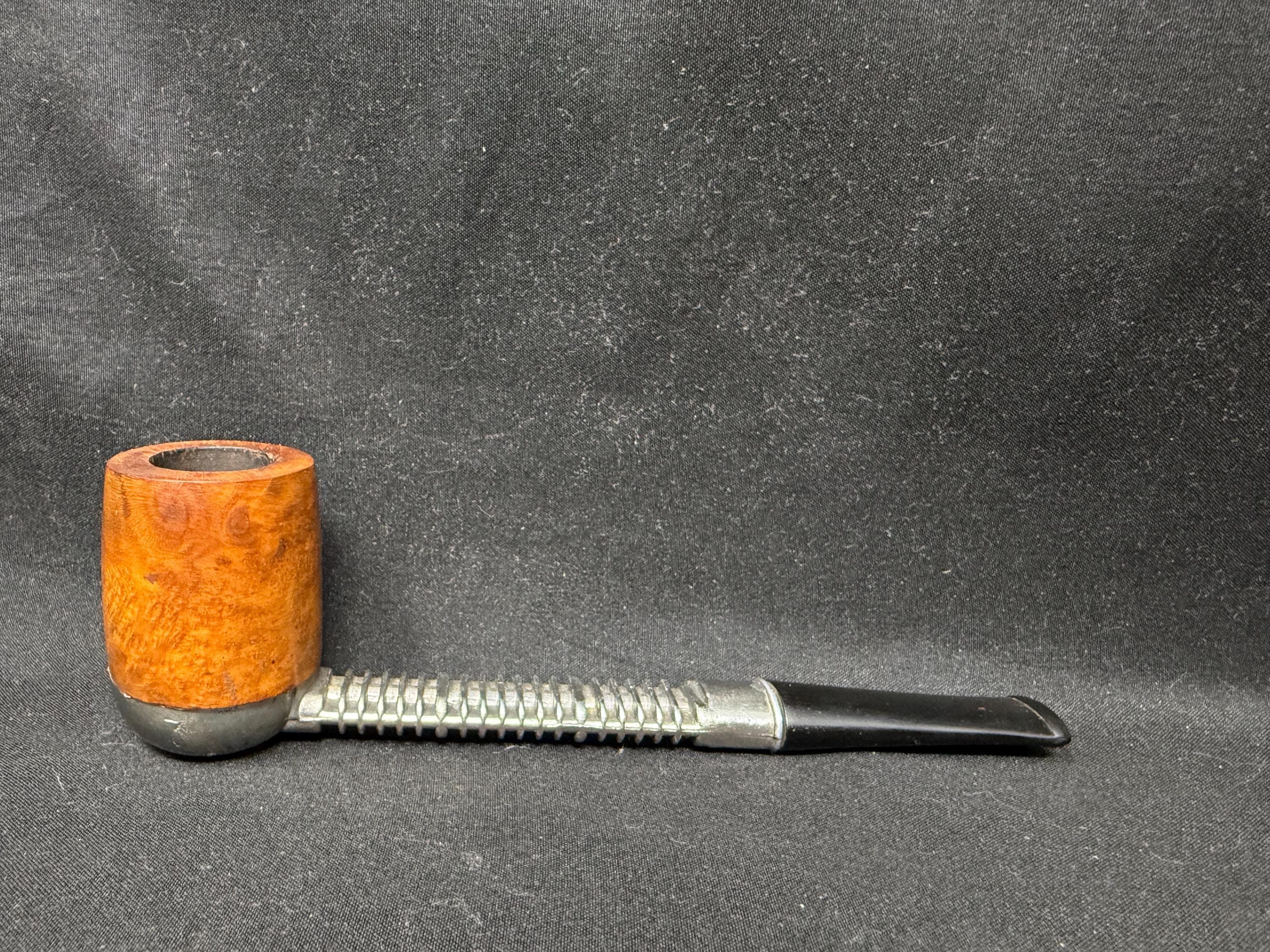 Darvil English Made Smooth Bent Billiard Removable Briar Bowl Vulcanite Stem