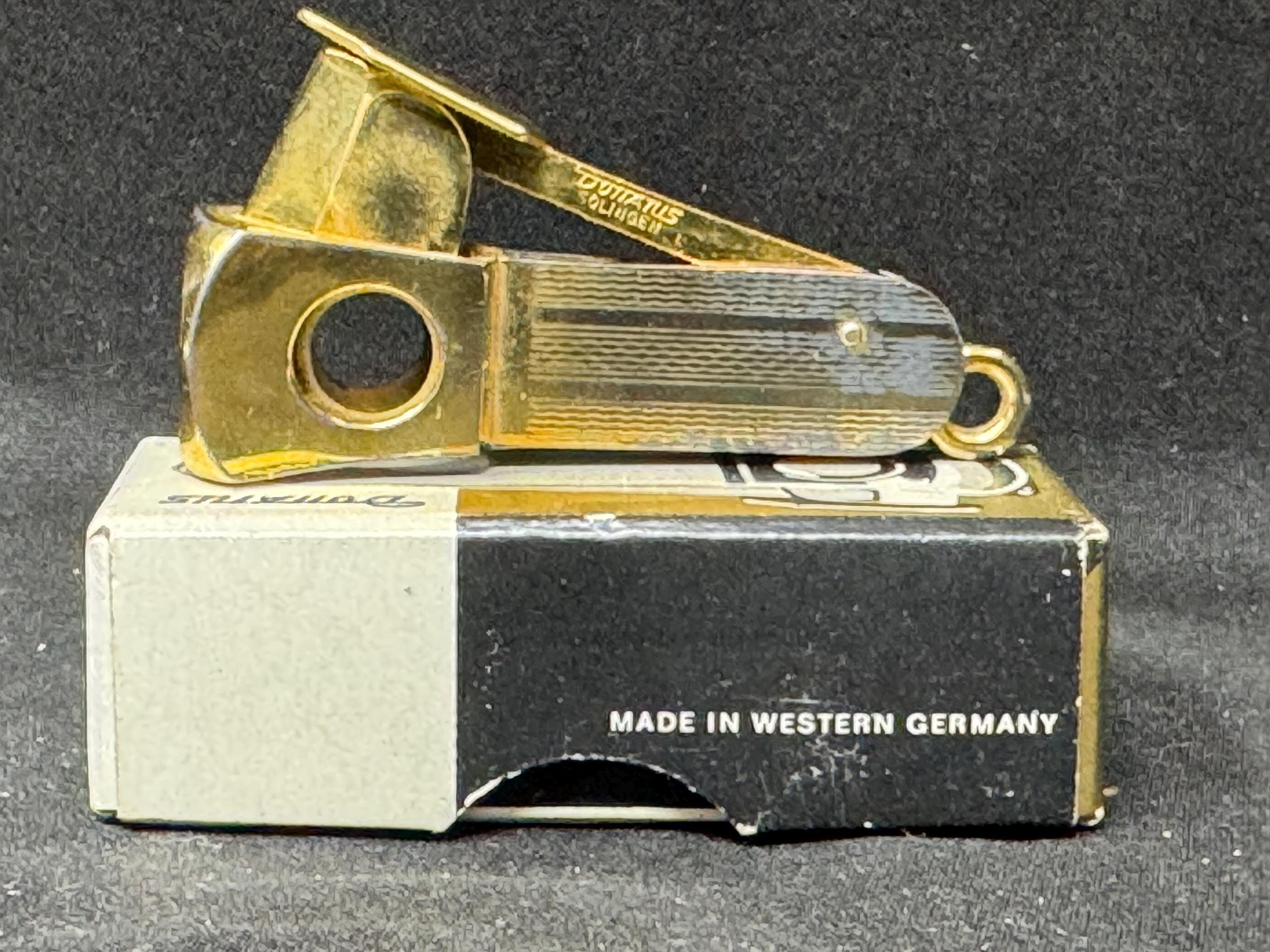 CTS Solingen Germany Gold-Tone Mini V-Cut Cigar Cutter, 1950s-1960s
