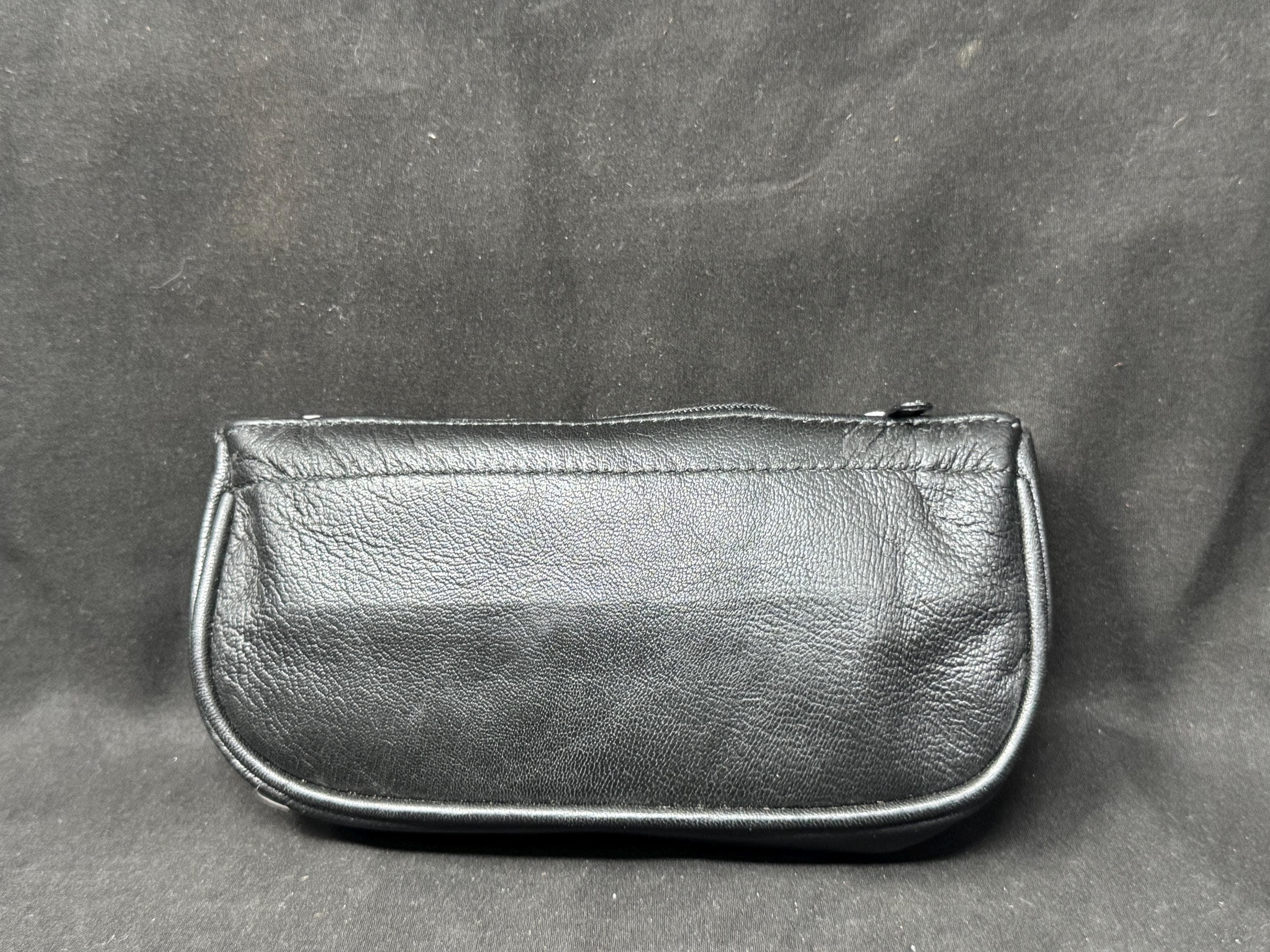 German Leather Tobacco Pouch, Minimalist Design, Smooth Coffee Leather, c. 1970s-1980s