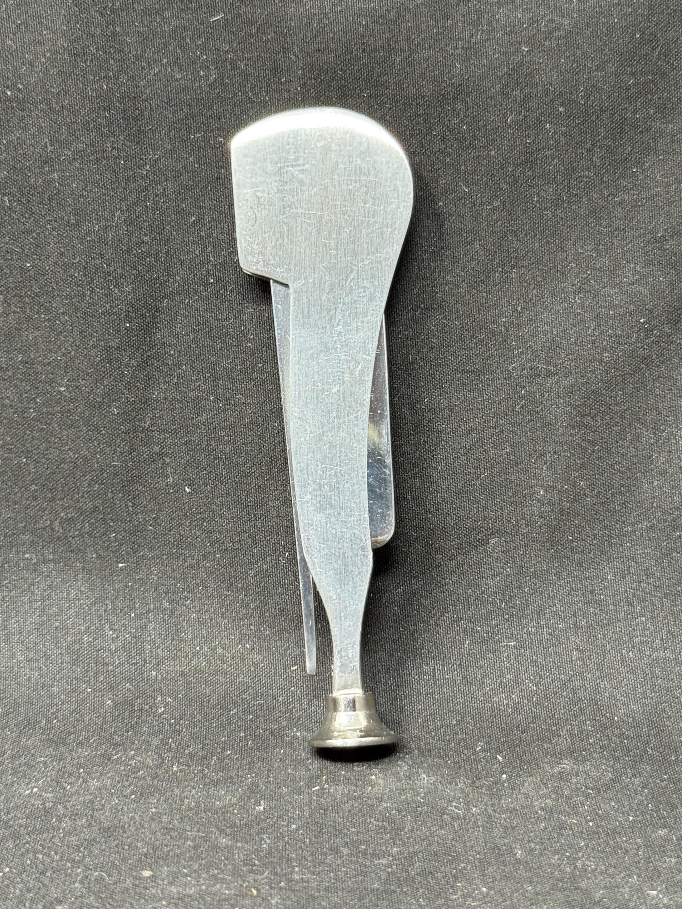Antique Smoking PIPE TOOL c. 1900-1930 | Solid Stainless Steel Tamper, Reamer & Scraper | Pocket-Sized Collectible