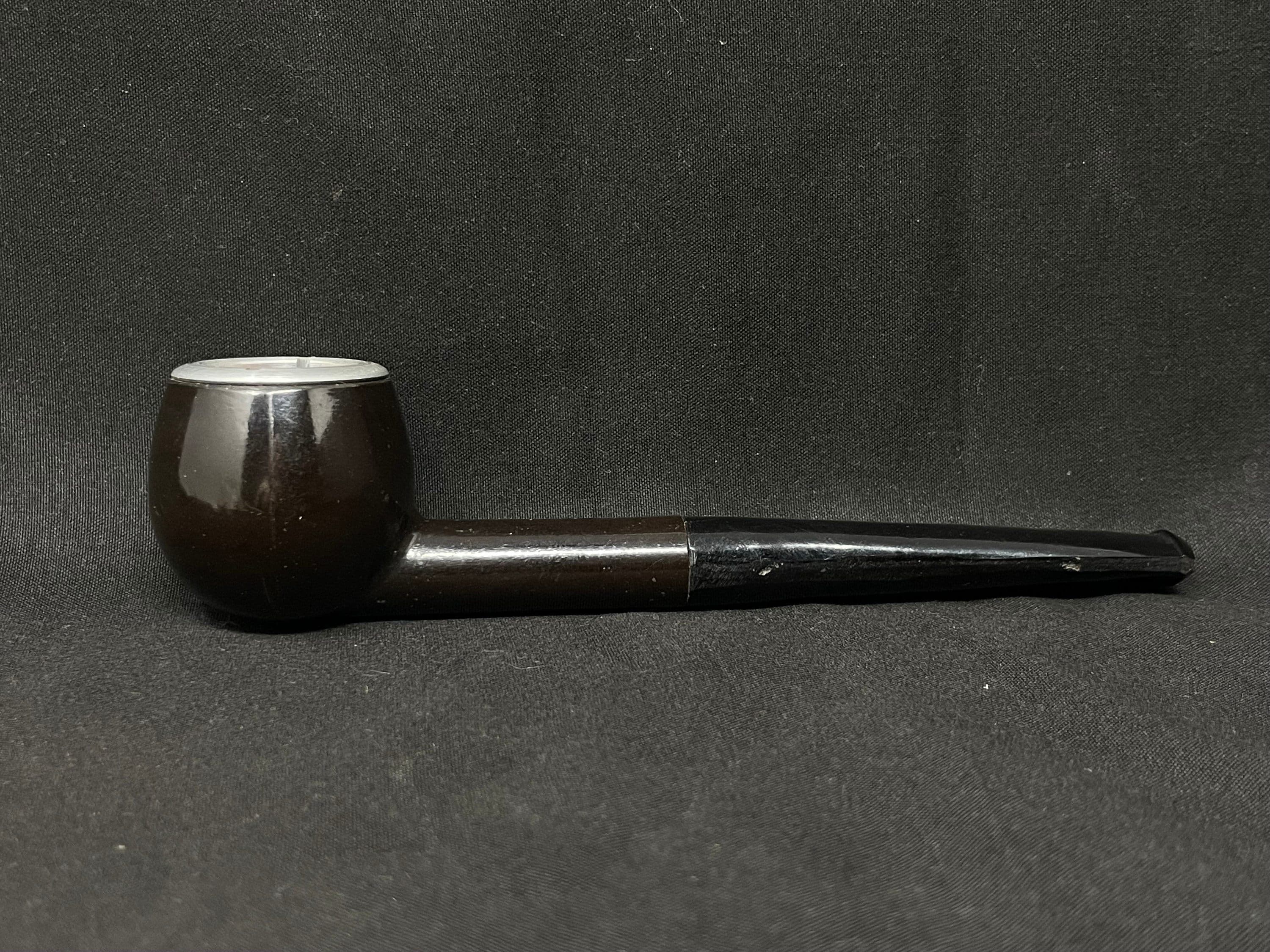 Nylon Smooth Straight Apple with Clay Bowl Insert and Metal Cap - Estate Pipe