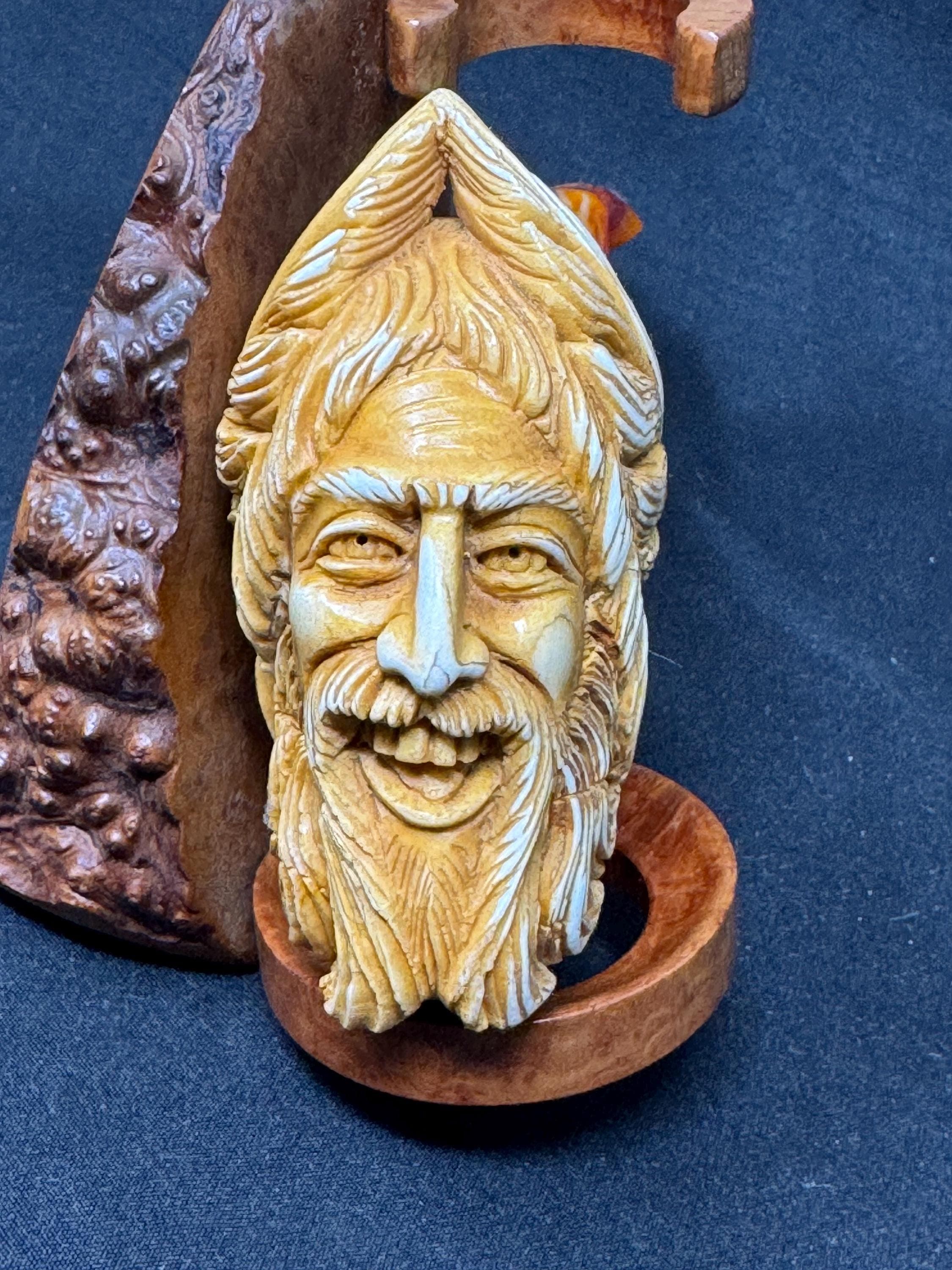 ALTAY Turkish Meerschaum Laughing Sultan Full Bent Lucite Stem