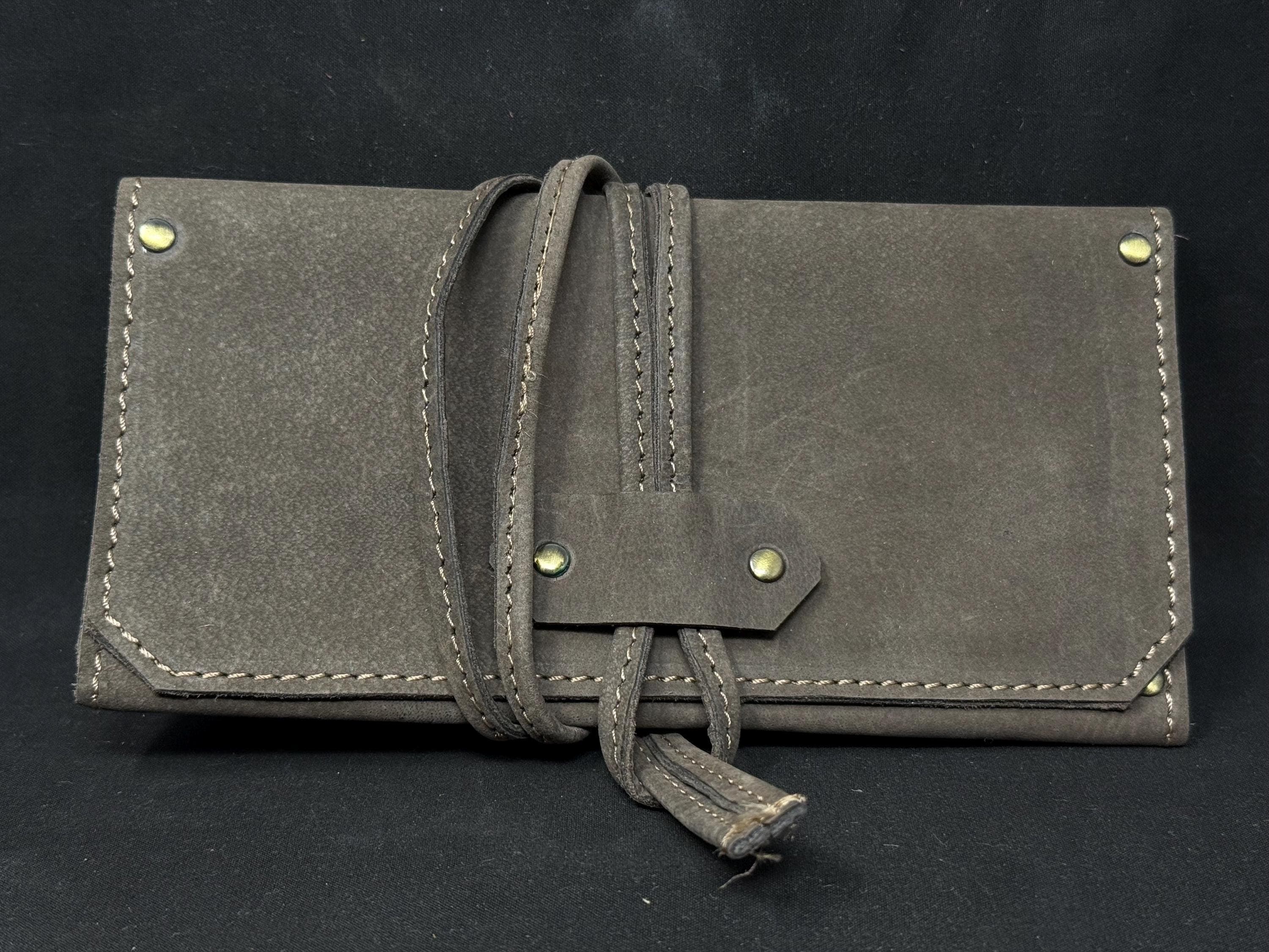Edwardian Roll-Up Tobacco Field Pouch | Leather Travel Case | Early 1900s