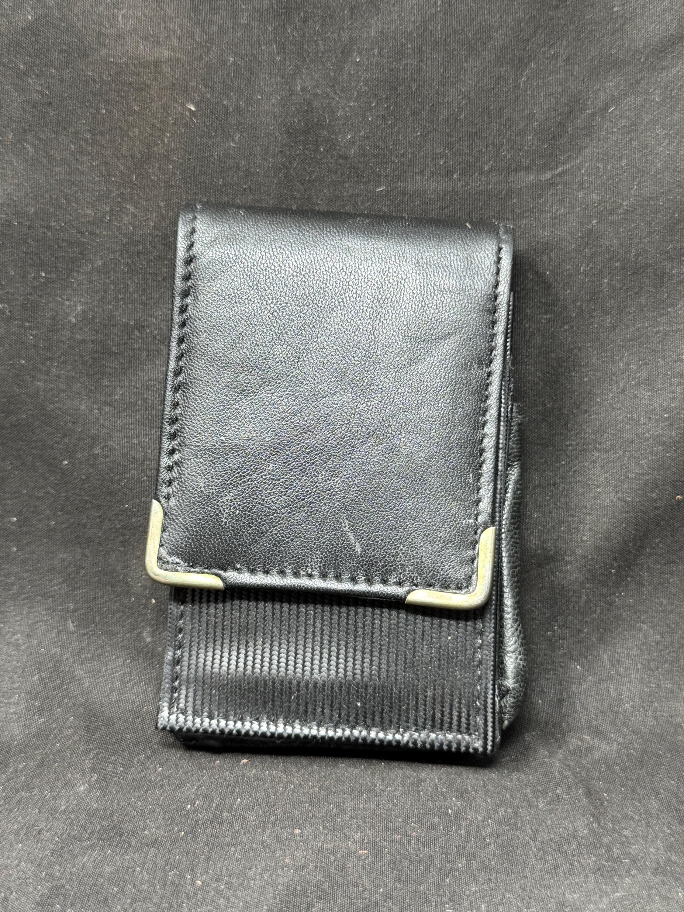 Vintage German Leather Cigarette & Lighter Case Set | Brass Star Detail | NOS