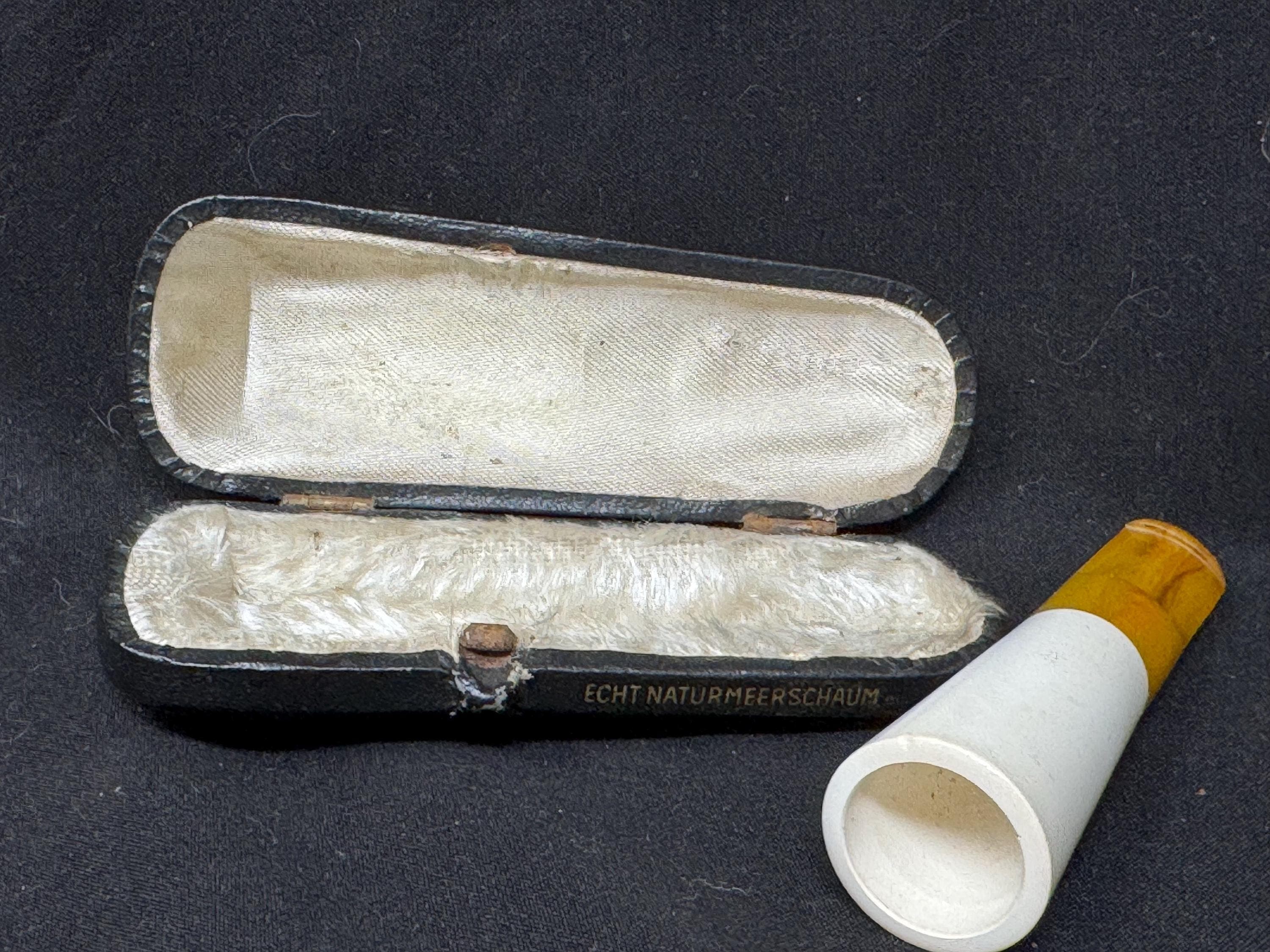 Smooth Meerschaum Cigar Holder - S. Yanik Style - with Antique Case