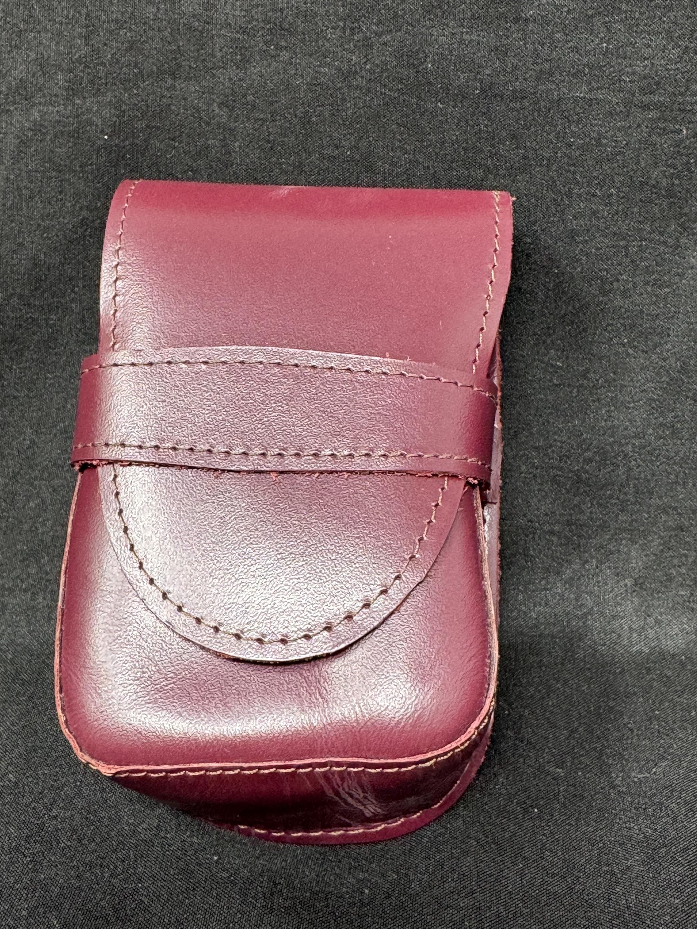 Vintage German Leather Cigarette Pack Holder - Natural Minimalist Design NOS