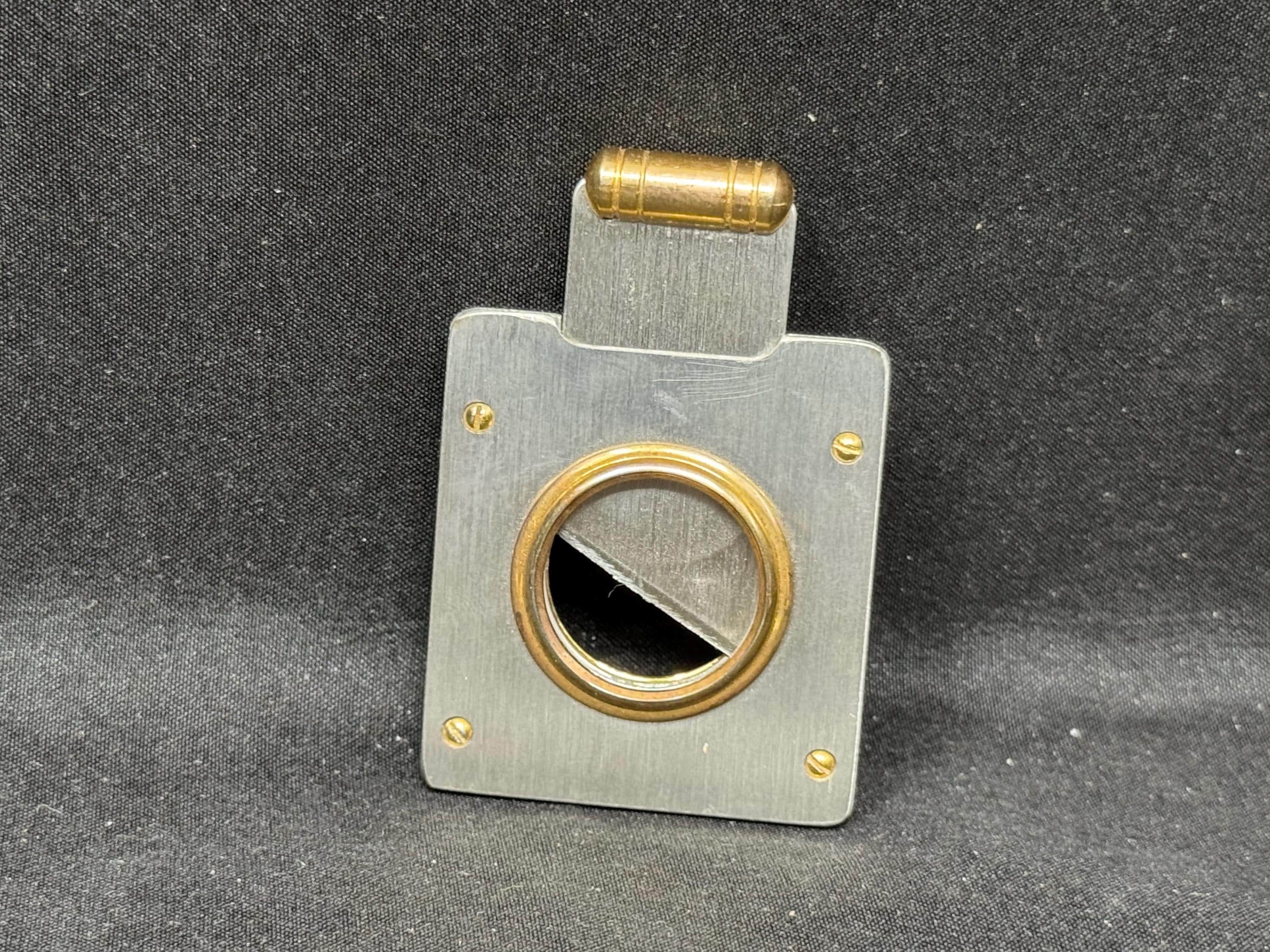 Precision Metal Cigar Cutter, Stainless Steel Finish, Copper Accents