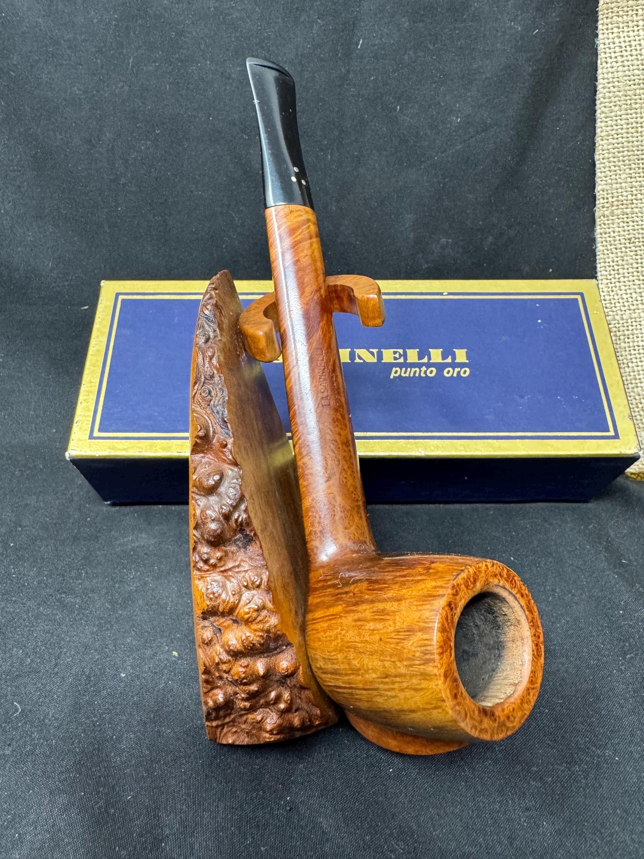 Savinelli Giubileo d'Oro Canadian 802 L - 1980s Three Gold Dots Straight Grain Fiammata
