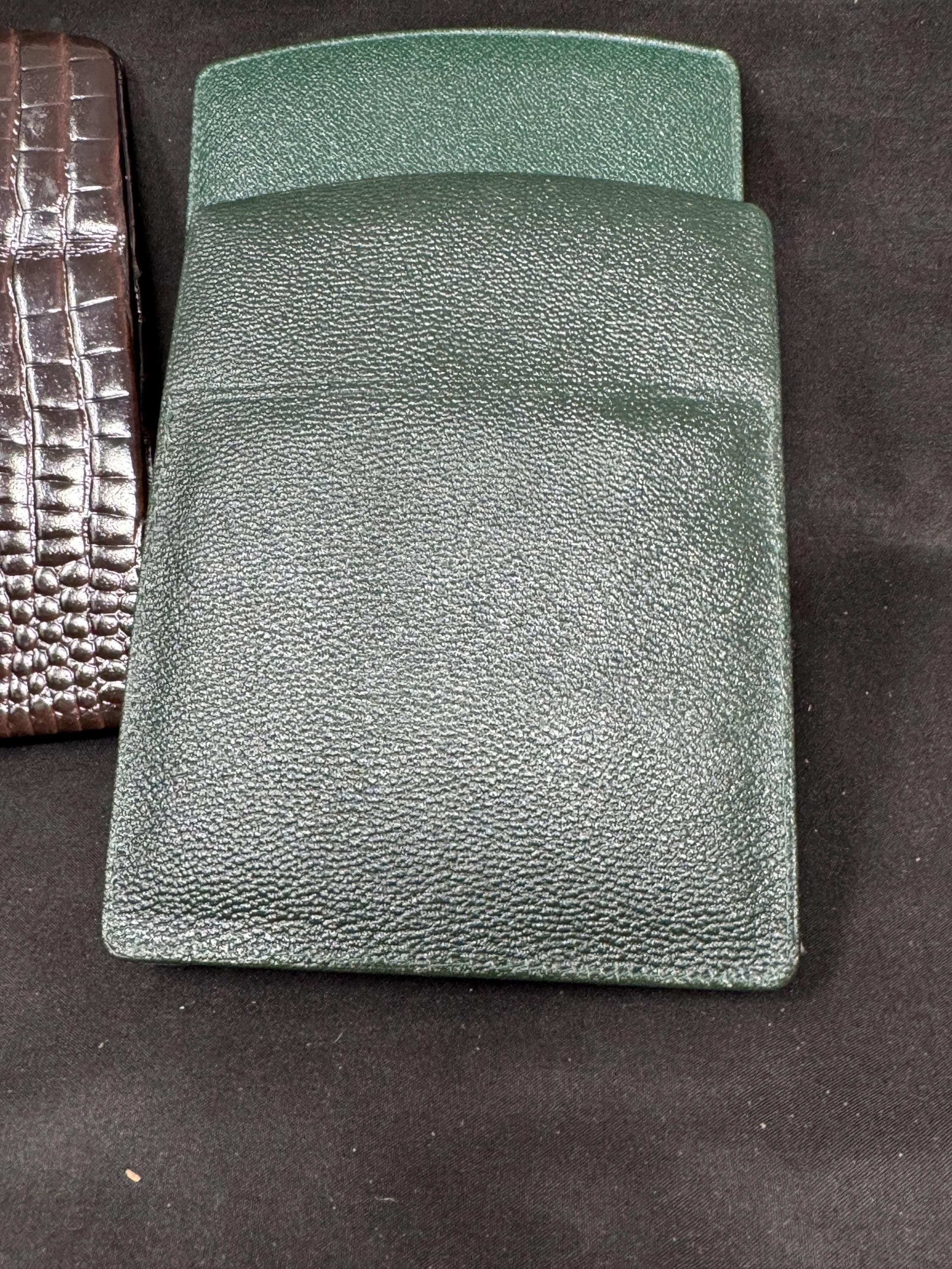 German Crocodile-Textured Leather Cigar Case, Dual-Lid Design, 4-Capacity, Circa 1960s-1980s