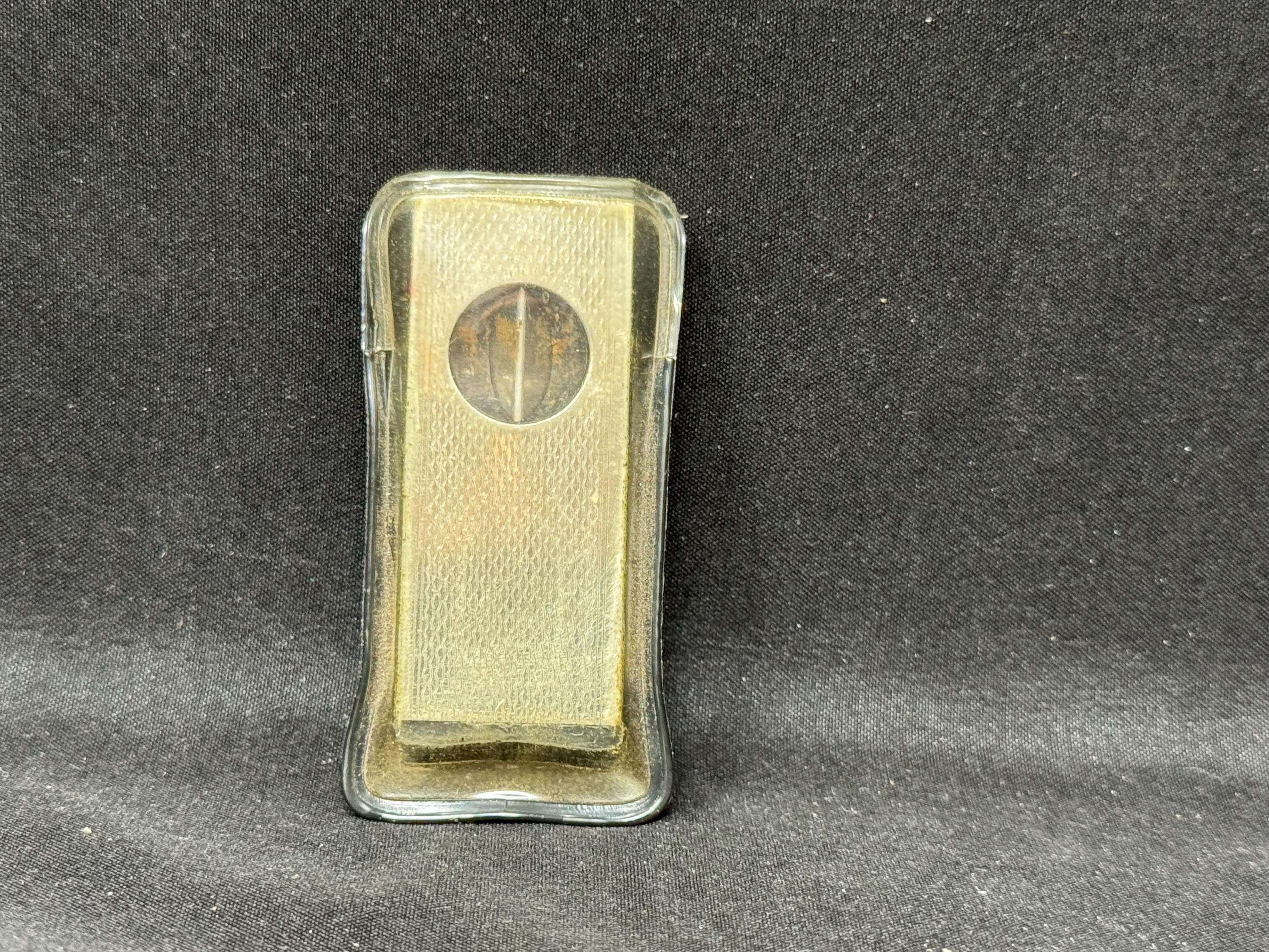 Solingen Rostfrei Art Deco V-Cut Cigar Cutter, Engine-Turned, 1950s-60s