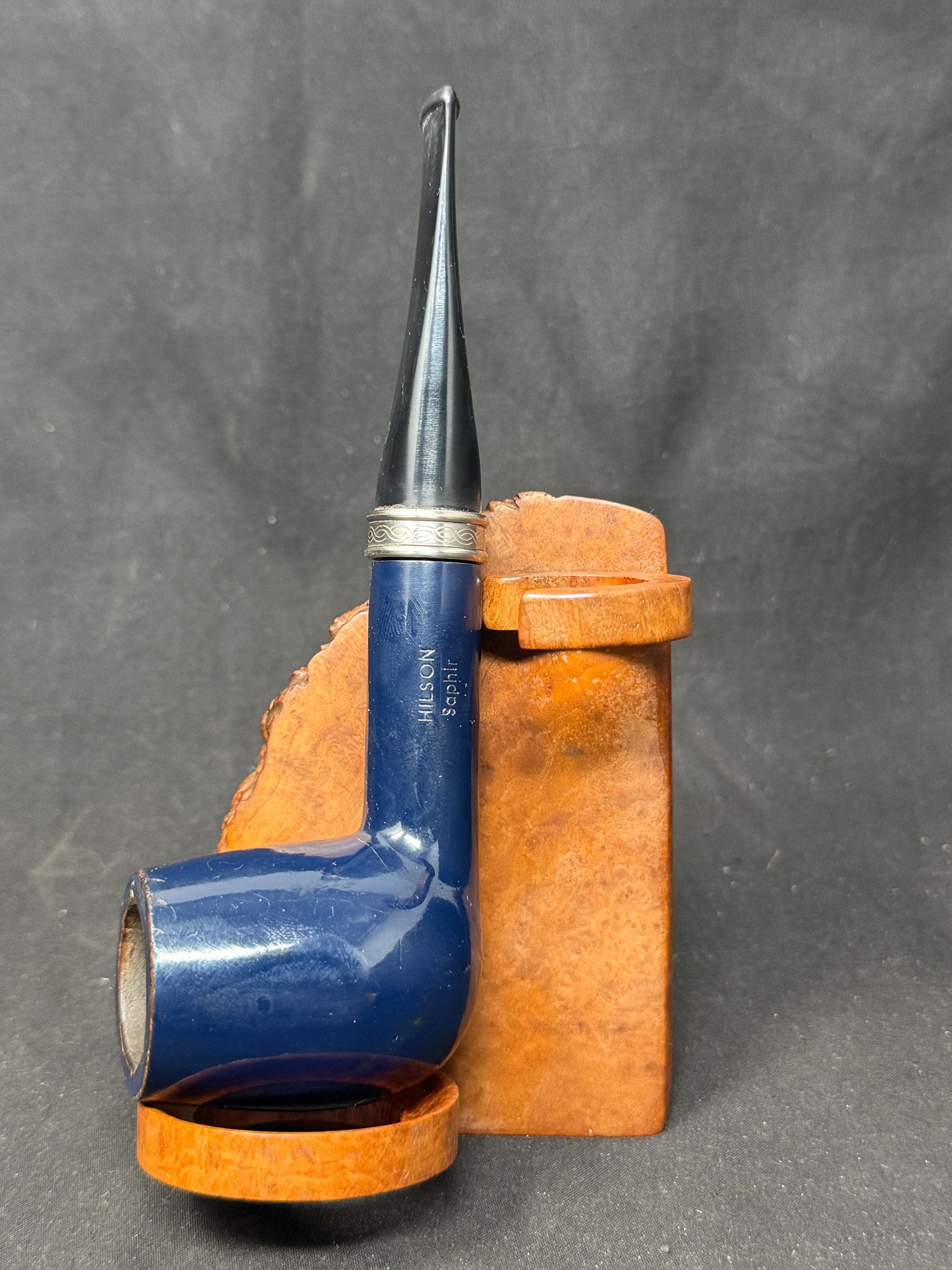 Hilson A 108 Sapphire Blue Smooth Straight Billiard Dutch Estate Pipe